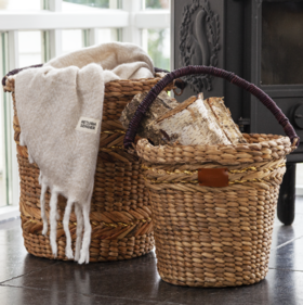 Return to Sender Gevlochten mand H33 cm bruin - waterhyacint - vtwonen shop