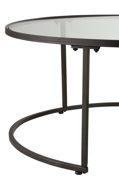 J-Line salontafel Rond - metaal - zwart - 2 stuks