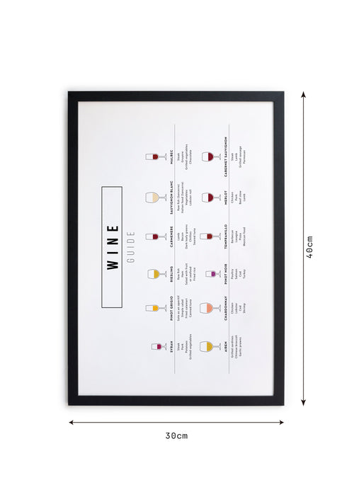 Zwarte lijst met kader 40x30 wijn gids - vtwonen shop