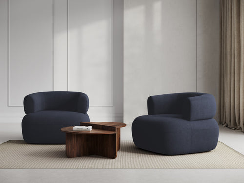 Micadoni Fauteuil Jenny boucle, donkerblauw - 88x90x73cm