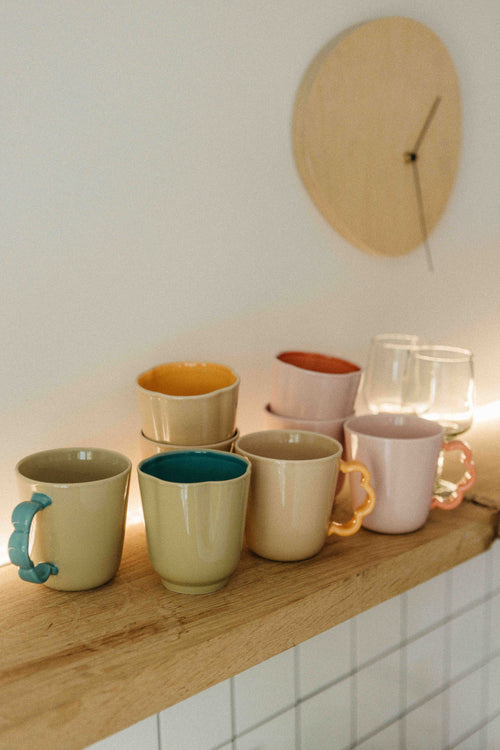 Return to Sender Mok Bloem met Handvat - Roze - Set van 2