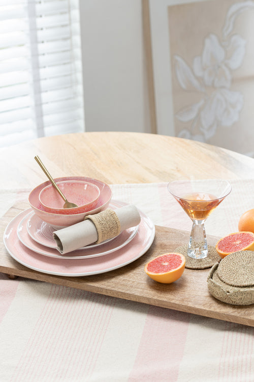 J-Line bord Lara - porselein - zalm - small - 4 stuks - vtwonen shop