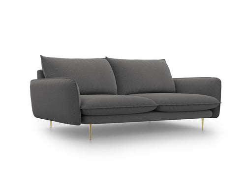Cosmopolitan Design Bank Vienna 3-zits, structurele stof, donkergrijs - 92x200x95cm