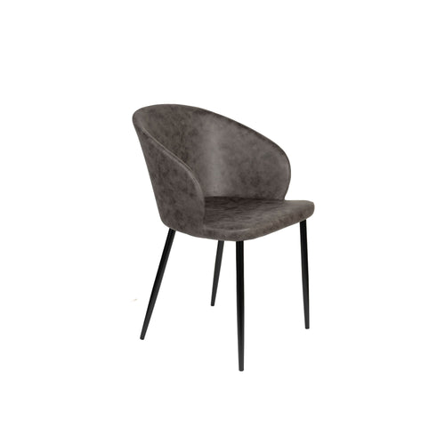 Housecraft Living Hadid Eetkamerstoelen Kunstleer Antraciet/ Grijs - Set van 2 - vtwonen shop