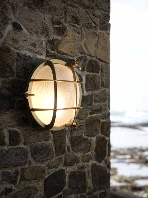 Nordlux Polperro Wandlamp Buiten | Ø19,5cm | E27 | IP64 | Messing | Seaside - vtwonen shop