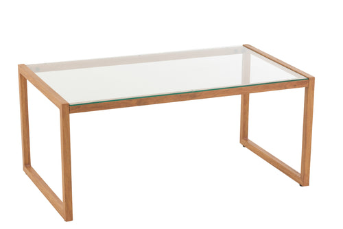 J-Line salontafel Rechthoekig - metaal/glas - naturel - vtwonen shop