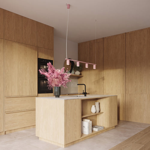 Sollux Lighting Kroonluchter KARBON 4 roze - 122x6,5x212cm