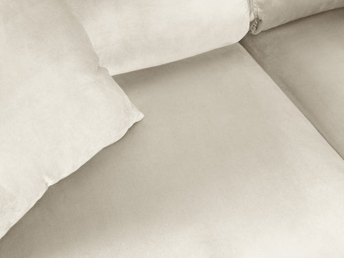 Cosmopolitan Design Converteerbare hoekbank rechts met opbergdoos Kyoto 5-zits, flueel, lichtbeige - 194x243x88cm