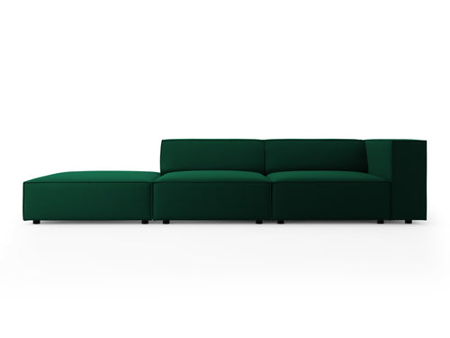 Cosmopolitan Design linker bank Arendal 4-zits, flueel, flessengroen - 102x262x70cm