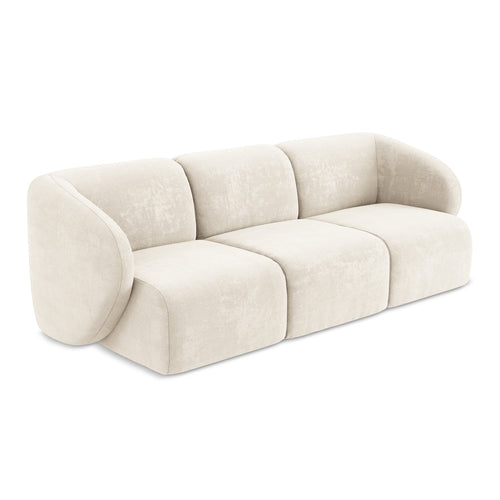 LaMiaSofa 3-zits bank Cervo - chenille stof - lichtbeige - 244x94x75