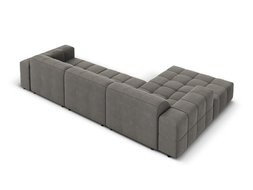 Cosmopolitan Design linker hoekbank Chicago 4-zits, flueel lichtgrijs - 167x294x78cm