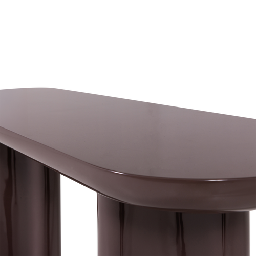 WOOOD bijzettafel Evara - Hout - Hoogglans Donkerbruin - 80x120x35