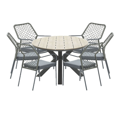 Garden Impressions tuinset Ross - Tulli mosgroen - light teak look - 220x115 cm