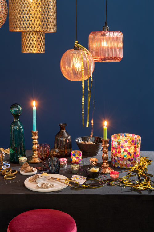 J-Line decoratie Fles + Stop Effen Laag - glas - bruin - small - vtwonen shop