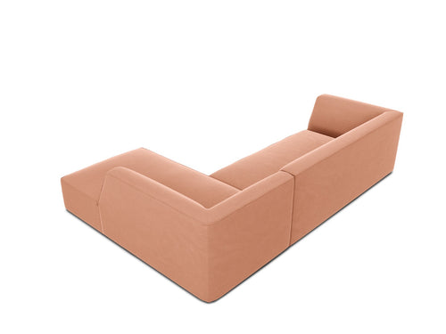 Micadoni rechter hoekbank Ruby 4-zits, flueel, roze - 180x273x69cm