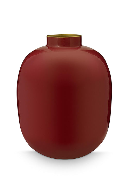 Pip Studio - Home Accessories Dark Red - Metalen Vaas - 32cm
