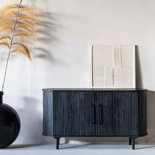 Giga Meubel Dressoir Merel - Metaal/Mangohout - Zwart - 140cm - vtwonen shop