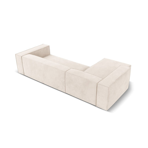 Cosmopolitan Design - Linker hoekbank Turin 5-zits, structurele stof lichtbeige - 173x290x68cm