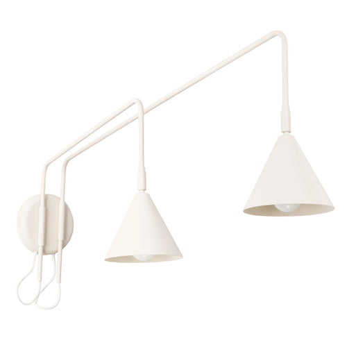 Sollux Lighting Wandlamp NOX 2 beige met schakelaar - 150x80x30cm