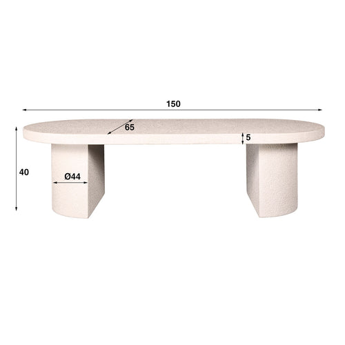 Giga Meubel Salontafel Arch Stone - Wit Marmer - 150x65x40cm - vtwonen shop