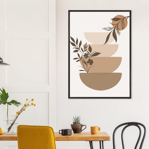 Artfulprints Poster Boho – Botanical stack   - A4 21x29.7 cm - Bruin