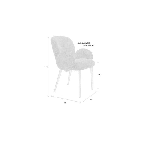 Housecraft Living Alaz Eetkamerstoelen met armleuning Off-white - Set van 2