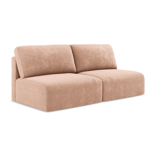 LaMiaSofa 3-zits slaapbank Ostia - chenille stof - perzik - 216x102x79