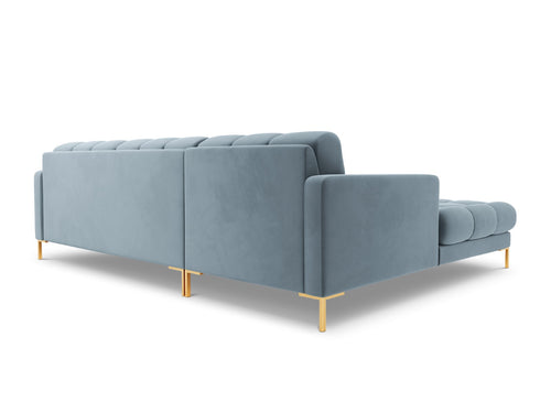 Cosmopolitan Design linker hoekbank Bali 5-zits, flueel, lichtblauw - 185x293x75cm