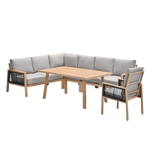 Garden Impressions lounge dining set San Capri teak look - 6-delig incl. stoel