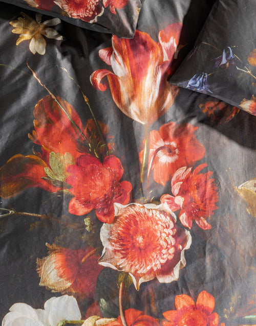 Essenza Blooming Story dekbedovertrek - Eenpersoons – 140x200/220 cm - Dark brown