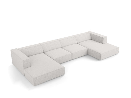 Cosmopolitan Design Panoramische bank Arendal 6-zits, chenille, lichtgrijs - 166x364x70cm