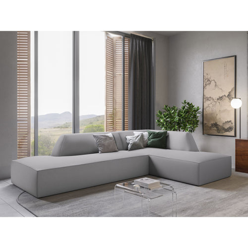 Cosmopolitan Design - Modulaire hoekbank rechts Siena 4-zits, structurele stof lichtgrijs - 180x273x69cm