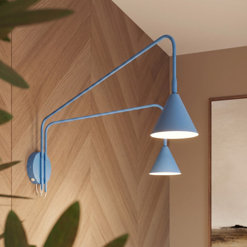 Sollux Lighting Wandlamp NOX 2 lichtblauw met schakelaar - 150x80x30cm