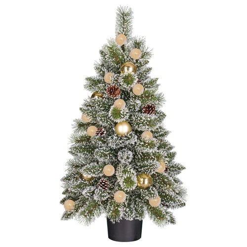 Black Box Trees Kunstkerstboom Kaprun met Versiering H90 x D61 cm - Kunstboom met Pot - Kunst Kerstboom voor Binnen - 120 Tips - Groen