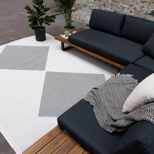 Buitenkleed Kite - Zwart/Wit - dubbelzijdig - EVA Interior - 160 x 230 cm - vtwonen shop