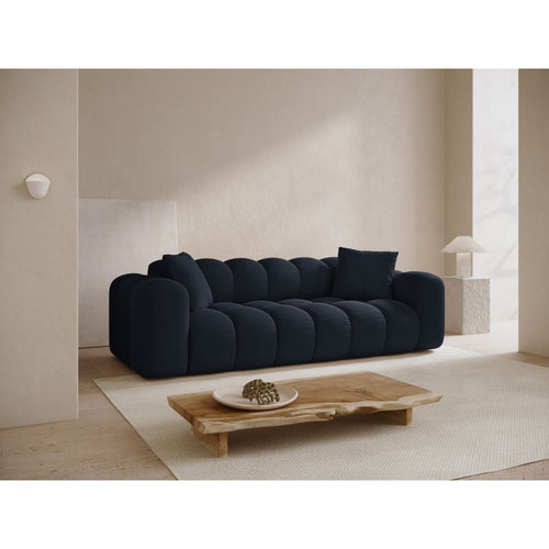Cosmopolitan Design - Bank Treno 4-zits, flueel donkerblauw - 94x240x70cm