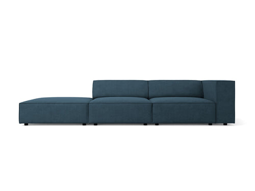 Cosmopolitan Design linker bank Arendal 4-zits, chenille met ribbeleffect, marineblauw - 102x262x70cm