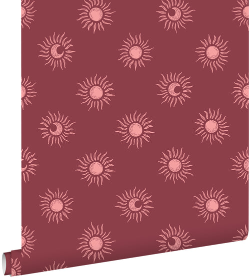 ESTAhome behang zonnetjes donker rood - 50 x 900 cm - 131777