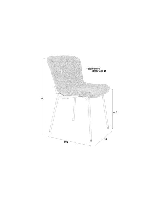 Housecraft Living Marion Eetkamerstoelen Off Grijs - Set van 2 - vtwonen shop