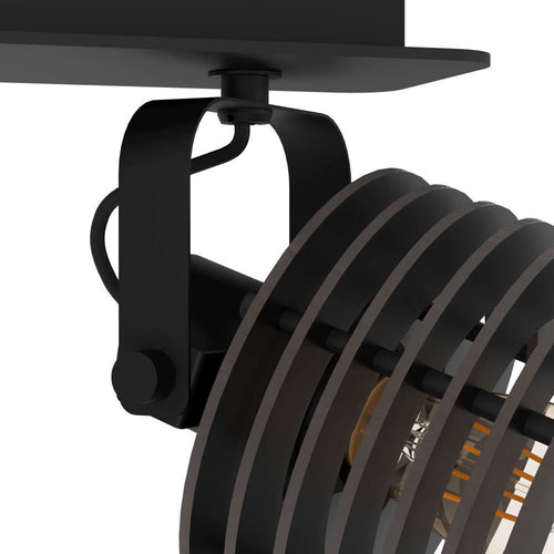 EGLO spot Segovia - e27 - 33,5 cm - zwart - hout