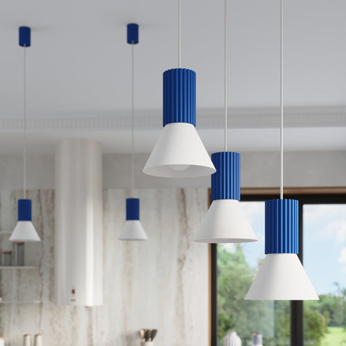 Sollux Lighting Hanglamp ESTRIA 1 wit/ultramarijn - 14x14x120cm