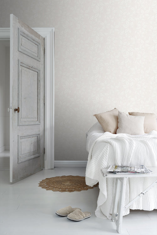 Borastapeter behang bladeren wit - 53 cm x 10.05 m - 661014