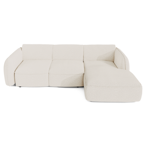 Sia Home - Rechte hoekbanken LIVIA - Bouclette stof - Crème - 274cm