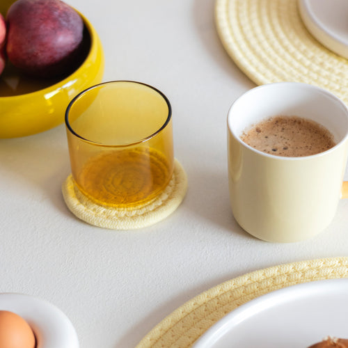 Ona - Glasonderzetter 10cm sunny yellow Piff - Set van 4