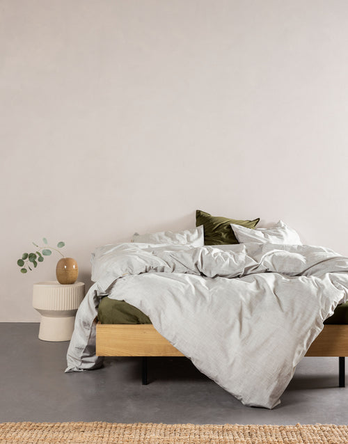 Essenza Jule dekbedovertrek - Tweepersoons – 200x200/220 cm - Mosgroen