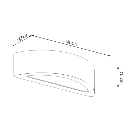Sollux Lighting Wandlamp ATENA beton - 40x14,5x10cm