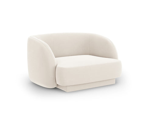 Micadoni Fauteuil Miley flueel, lichtbeige - 90x103x70cm