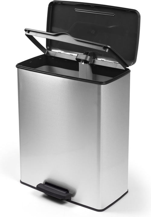 Curver Decobin Prullenbak - 65L - Rechthoekig - Zilver Metallic - vtwonen shop