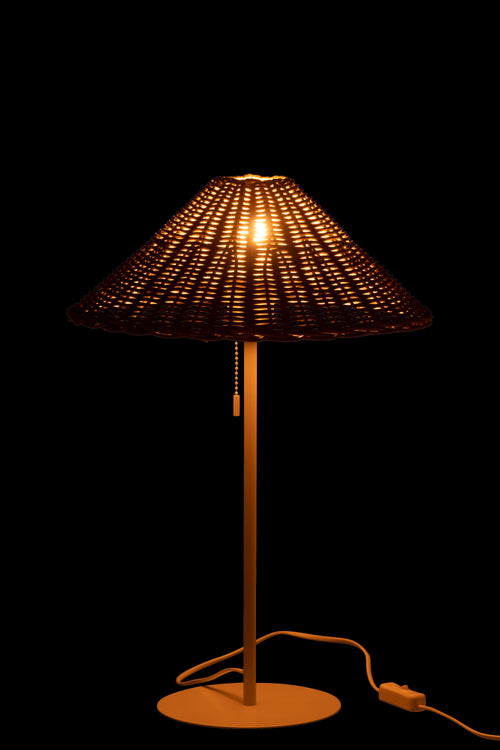 J-Line tafellamp - metaal/rotan - wit/naturel - vtwonen shop