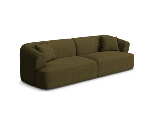 Cosmopolitan Design Modulaire bank Campi 4-zits, structurele stof groente - 90x255x70cm
